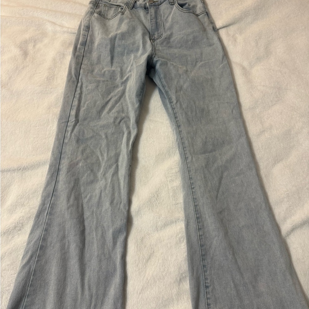 SHEIN Light Blue Flare Jeans